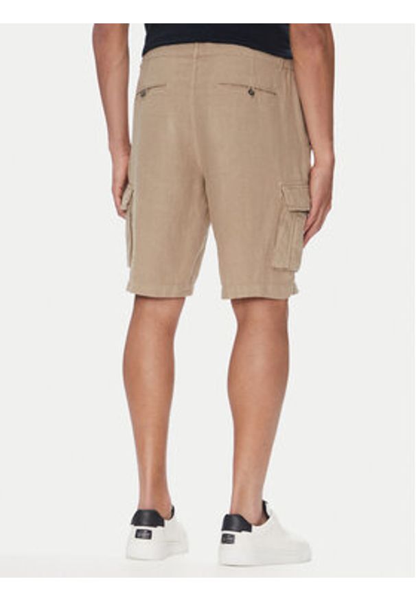 Aeronautica Militare Szorty materiałowe 251BE254CT3508 Beżowy Regular Fit. Kolor: beżowy. Materiał: len