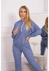 Kesi Włoski - Komplet dresowy z kapturem jeansowy. Materiał: dresówka, jeans. Wzór: gładki
