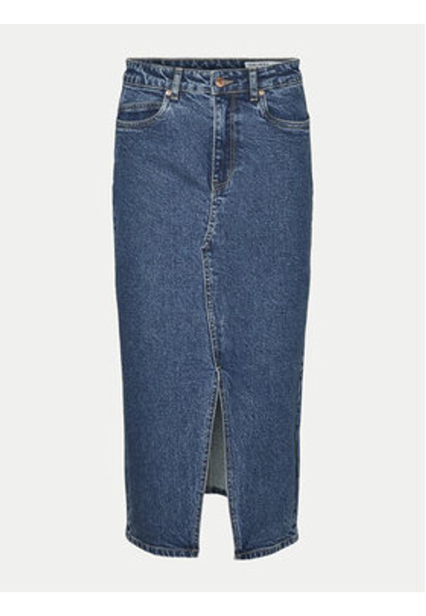 Vero Moda Spódnica jeansowa Veri 10295731 Niebieski Regular Fit. Kolor: niebieski. Materiał: bawełna