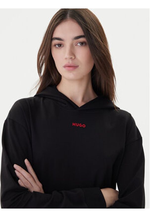 Hugo Bluza 50490594 Czarny Relaxed Fit. Kolor: czarny. Materiał: bawełna
