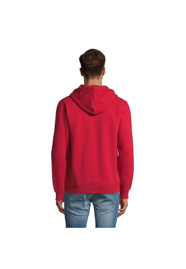 SOL'S - Męska Bluza Z Kapturem Spike Full Zip. Typ kołnierza: kaptur. Kolor: czerwony