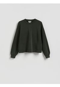 Reserved - Bluza z modalem - ciemnozielony. Kolor: zielony. Materiał: dzianina #1