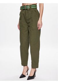 Pinko Spodnie materiałowe Rigore 100685 A0I4 Zielony Relaxed Fit. Kolor: zielony. Materiał: bawełna, materiał