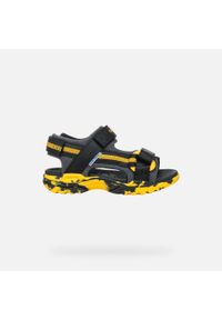 Sandały Geox Model J Borealis B Kolor Czarny. Kolor: czarny, wielokolorowy, żółty. Materiał: tkanina. Sport: turystyka piesza