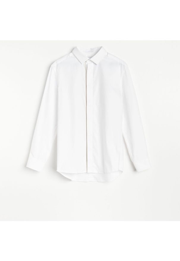 Reserved - Bawełniana koszula regular fit - Biały. Kolor: biały. Materiał: bawełna