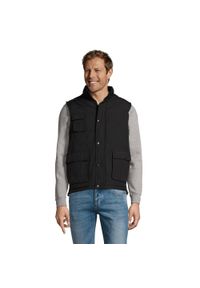 SOL'S - Kurtka Unisex Dla Dorosłych Wells Ripstop. Kolor: czarny #1