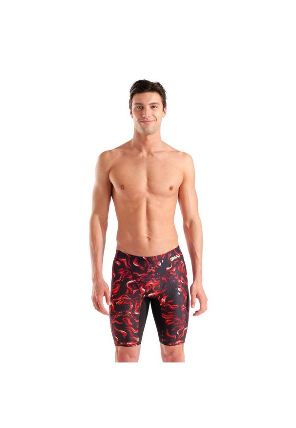 Spodenki pływackie męskie Arena Graphic Swim Jammer. Kolor: czerwony, wielokolorowy, czarny