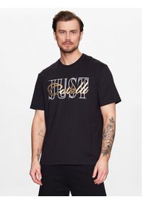 Just Cavalli T-Shirt 74OBHF17 Czarny Regular Fit. Kolor: czarny. Materiał: bawełna