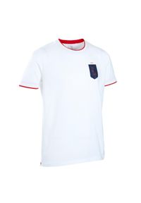 KIPSTA - Koszulka do piłki nożnej dla dzieci Kipsta FF100 Wielka Brytania 2024. Kolor: biały. Materiał: materiał, bawełna #1