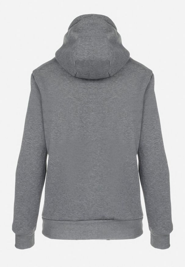 Born2be - Ciemnoszara Bluza Basic z Kapturem Kasseia. Typ kołnierza: kaptur. Kolor: szary. Materiał: dzianina, polar. Styl: klasyczny