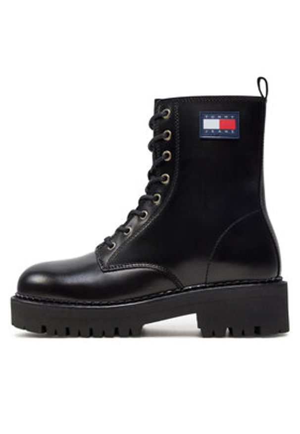 Tommy Jeans Trapery Urban Tommy Jeans Lace Up Boot EN0EN01995 Czarny. Kolor: czarny. Materiał: skóra