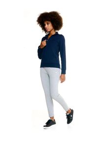 LEONE 1947 APPAREL - Damska bluza Leone Basic z zamkiem błyskawicznym na całej długości. Kolor: niebieski. Materiał: tkanina. Sport: fitness