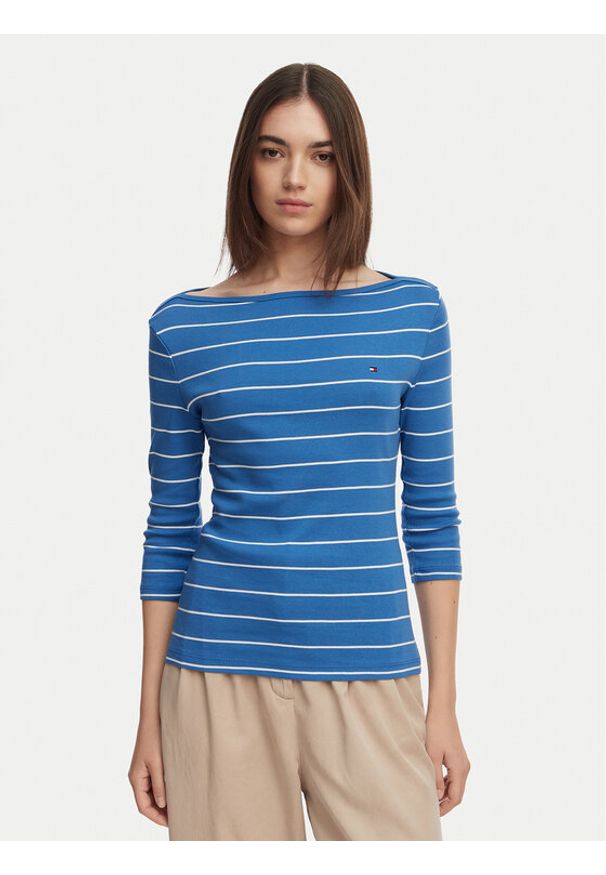 TOMMY HILFIGER - Tommy Hilfiger Bluzka New Cody WW0WW40589 Niebieski Slim Fit. Kolor: niebieski. Materiał: bawełna