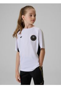 4f - 4F Koszulka sportowa szybkoschnąca dziecięca 4F JUNIOR x Robert Lewandowski - biała 158/164 (12-14 lat). Kolor: biały. Materiał: materiał. Wzór: nadruk. Sezon: lato. Sport: piłka nożna, fitness #1