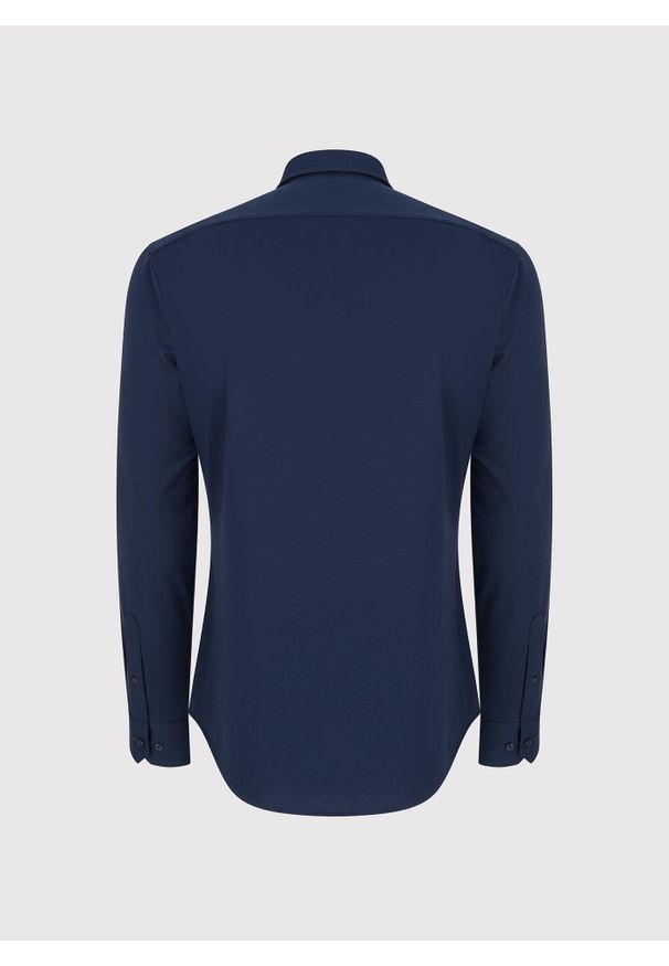 Pako Lorente - PAKO LORENTE – Granatowa koszula z bawełną. Kolor: niebieski. Materiał: bawełna. Długość rękawa: długi rękaw. Długość: długie