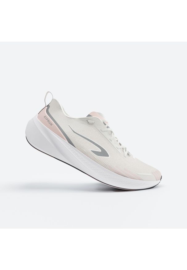 KIPRUN - Buty do biegania damskie Kiprun Cushion 500. Kolor: biały, wielokolorowy, różowy. Szerokość cholewki: normalna