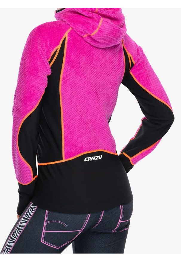 CRAZY - Bluza z kapturem damska Crazy Pull Inspire. Typ kołnierza: kaptur. Kolor: różowy. Materiał: polar. Sport: turystyka piesza