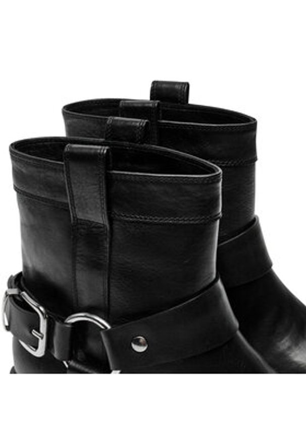AGL Botki Rina Lowboot D774502PGDESER0000 Czarny. Kolor: czarny. Materiał: skóra