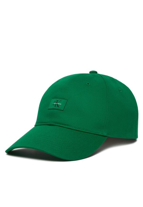 Calvin Klein Czapka z daszkiem Monologo Woven Patch Bb Cap LV04D5077G Zielony. Kolor: zielony. Materiał: bawełna