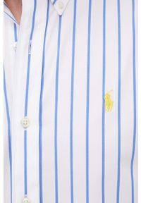 Polo Ralph Lauren koszula męska regular z kołnierzykiem button-down. Typ kołnierza: polo, button down. Kolor: niebieski. Materiał: dzianina. Długość rękawa: długi rękaw. Długość: długie