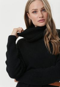 Born2be - Czarna Sukienka Classificator. Okazja: na co dzień. Typ kołnierza: golf. Kolor: czarny. Materiał: dzianina. Długość rękawa: długi rękaw. Sezon: zima, jesień. Typ sukienki: proste. Styl: casual #5