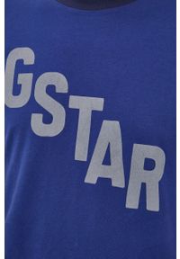 G-Star RAW - G-Star Raw t-shirt bawełniany D21198.336 z nadrukiem. Okazja: na co dzień. Kolor: niebieski. Materiał: bawełna. Wzór: nadruk. Styl: casual #3