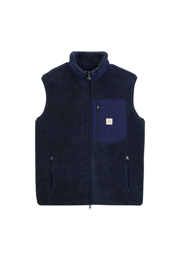 SERGE BLANCO - Polar bez rękawów Serge Blanco Montreal. Kolor: niebieski. Materiał: polar. Długość rękawa: bez rękawów