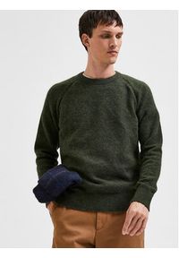 Selected Homme Sweter Rai 16086699 Zielony Regular Fit. Kolor: zielony. Materiał: syntetyk