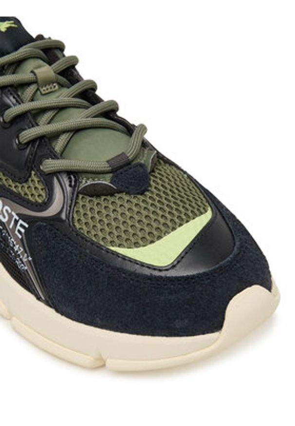 Lacoste Sneakersy L003 Neo 51SMA0044 Khaki. Kolor: brązowy. Materiał: skóra, zamsz
