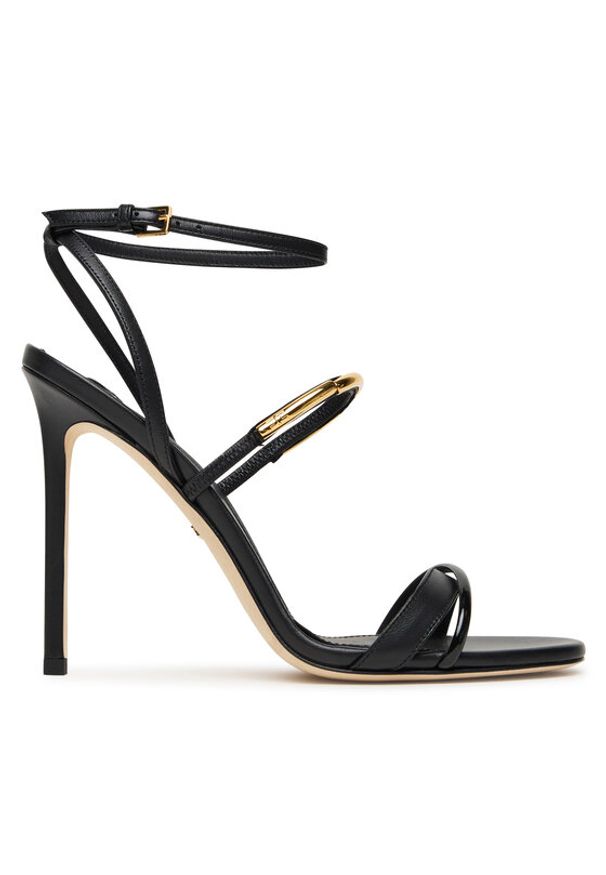 Elisabetta Franchi Sandały SA-14C-57E2-V620 Czarny. Kolor: czarny. Materiał: skóra