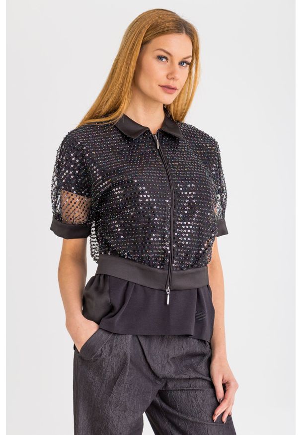 Emporio Armani - BLUZKA emporio armani. Wzór: aplikacja