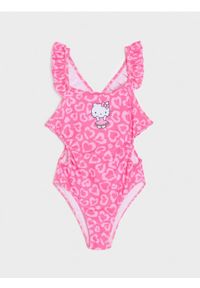 Sinsay - Kostium kąpielowy Hello Kitty - różowy. Kolor: różowy. Wzór: motyw z bajki