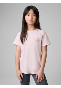 4f - 4F T-shirt regular z nadrukiem dziewczęcy - różowy 158 (12-13 lat). Okazja: na co dzień, na spacer, na uczelnię. Kolor: różowy. Materiał: bawełna, materiał, dzianina, jeans, skóra. Wzór: nadruk. Sezon: lato. Styl: klasyczny, casual #2