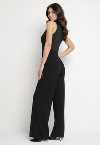 Born2be - Czarny Kombinezon z Dekoltem Halter i Półgolfem z Łańcuszkiem w Talii Tenilra. Okazja: na co dzień. Kolor: czarny. Długość: długie. Styl: casual, elegancki #2