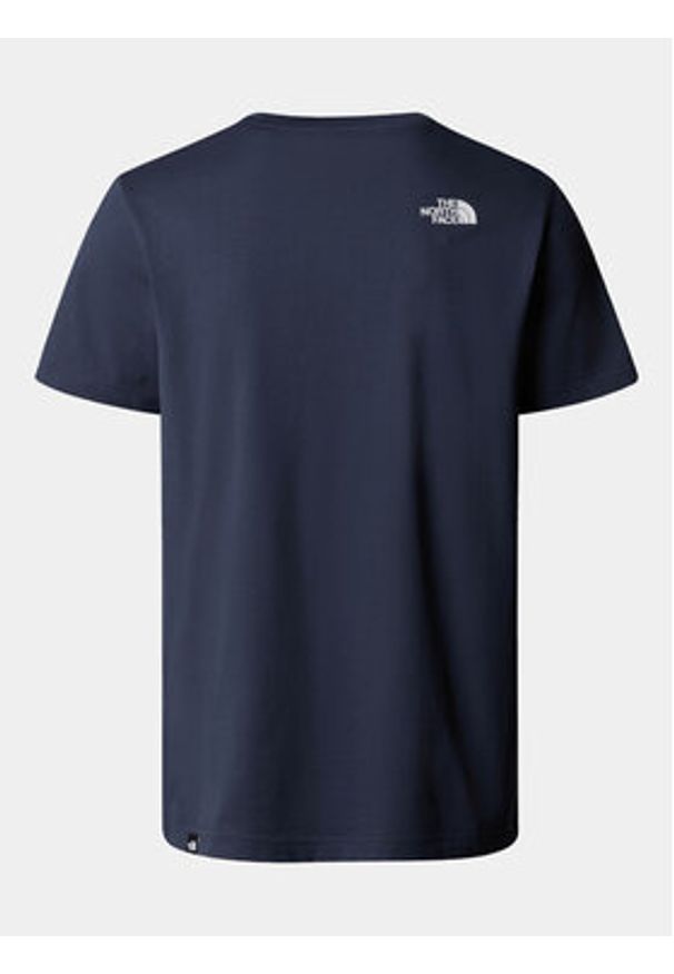 The North Face T-Shirt Simple Dome NF0A87NG Granatowy Regular Fit. Kolor: niebieski. Materiał: bawełna