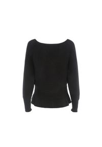 Ochnik - Czarny sweter damski z taliowaniem. Kolor: czarny. Materiał: materiał #3