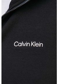 Calvin Klein bluza męska kolor czarny z kapturem gładka. Typ kołnierza: kaptur. Kolor: czarny. Materiał: dzianina. Wzór: gładki #5