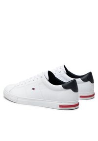 TOMMY HILFIGER - Tommy Hilfiger Sneakersy Essential Leather Detail Vulc FM0FM04047 Biały. Kolor: biały. Materiał: skóra #3