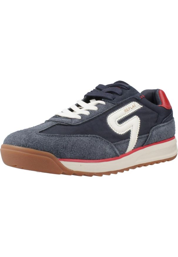 Replay - Buty REPLAY YARD ORIGIN Niebieski. Kolor: niebieski. Materiał: skóra, syntetyk. Sport: turystyka piesza