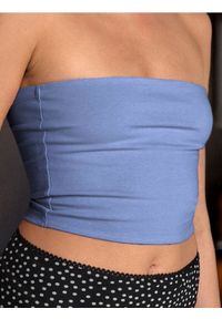 Sinsay - Top typu bandeau w stylu basic - niebieski. Kolor: niebieski