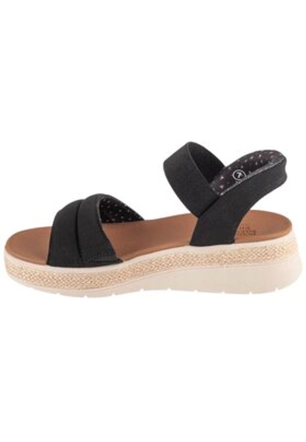 skechers - Skechers Sandały BOBS Sun Ray 114413/BLK Czarny. Kolor: czarny. Materiał: materiał