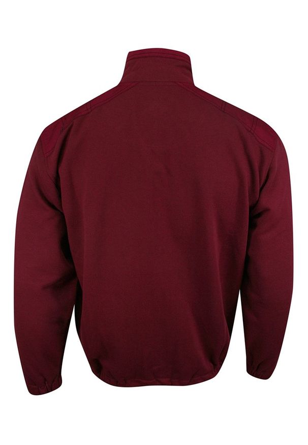 Kings - Sweter Męski, Bordowy, Ciemny Czerwony, Bluza, Zapinana na Zamek, ze Stójką -KINGS. Typ kołnierza: kołnierzyk stójkowy. Kolor: czerwony. Materiał: bawełna, poliester. Sezon: zima, jesień
