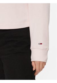 Tommy Jeans Bluza Essential Logo DW0DW16140 Różowy Relaxed Fit. Kolor: różowy. Materiał: bawełna
