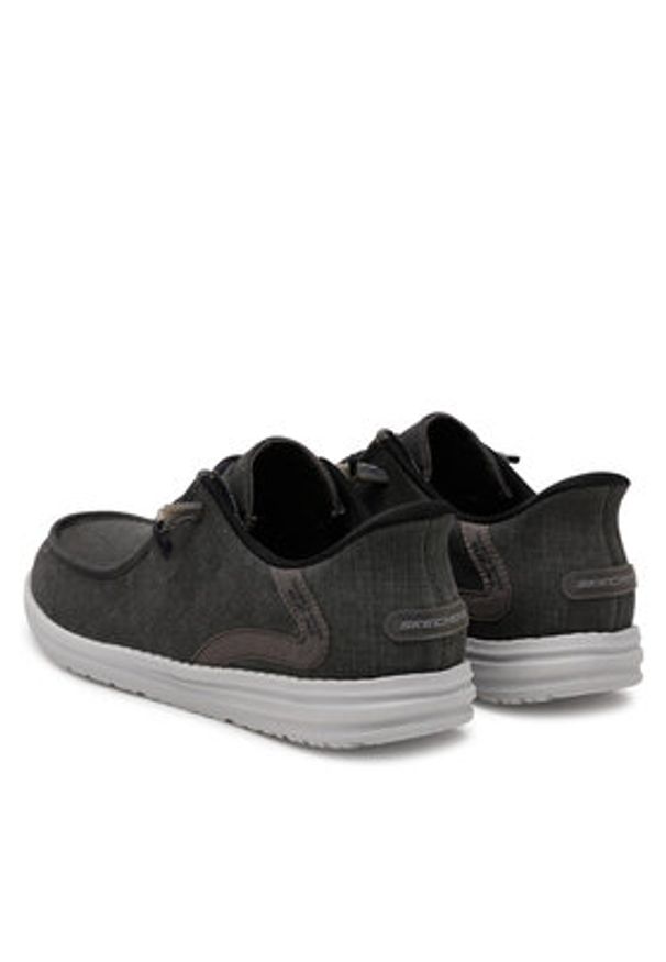 skechers - Skechers Mokasyny Melson-Coronado 210959/BKGY Czarny. Kolor: czarny. Materiał: materiał