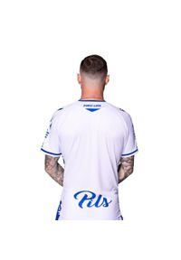 Macron - Koszulka Meczowa Away Lech 25-26 Niebieska. Kolor: niebieski. Materiał: materiał. Sport: piłka nożna