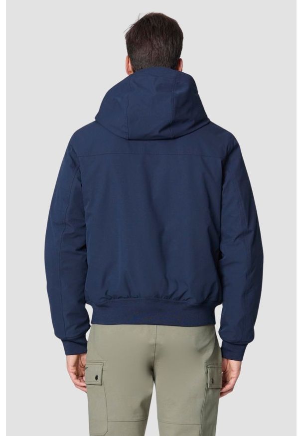 Aeronautica Militare - AERONAUTICA MILITARE Granatowa męska kurtka Hooded Jacket In Stretch Fabric, Rozmiar 50. Kolor: niebieski