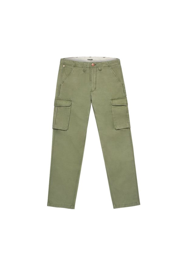 Wrangler - WRANGLER MESKIE SPODNIE MATERIAŁOWE BOJÓWKI CASEY JONES CARGO OLIVE 112350893 W1C2017995. Materiał: materiał