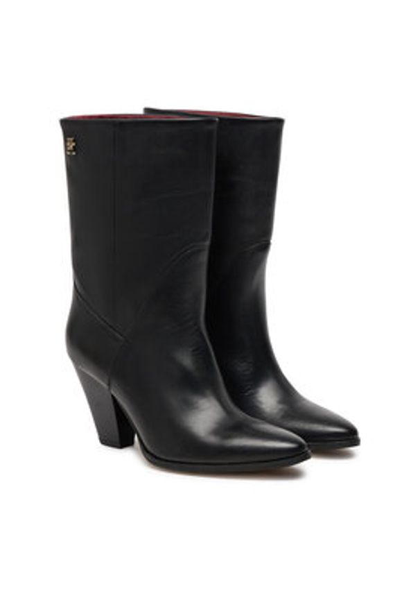 TOMMY HILFIGER - Tommy Hilfiger Botki FW0FW08253 Czarny. Kolor: czarny. Materiał: skóra