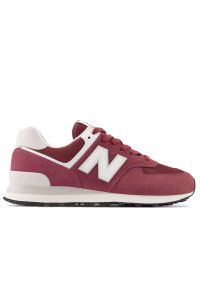 Buty New Balance U574MR2 - bordowe. Kolor: czerwony. Materiał: guma, skóra, zamsz, materiał, syntetyk. Szerokość cholewki: normalna. Model: New Balance 574
