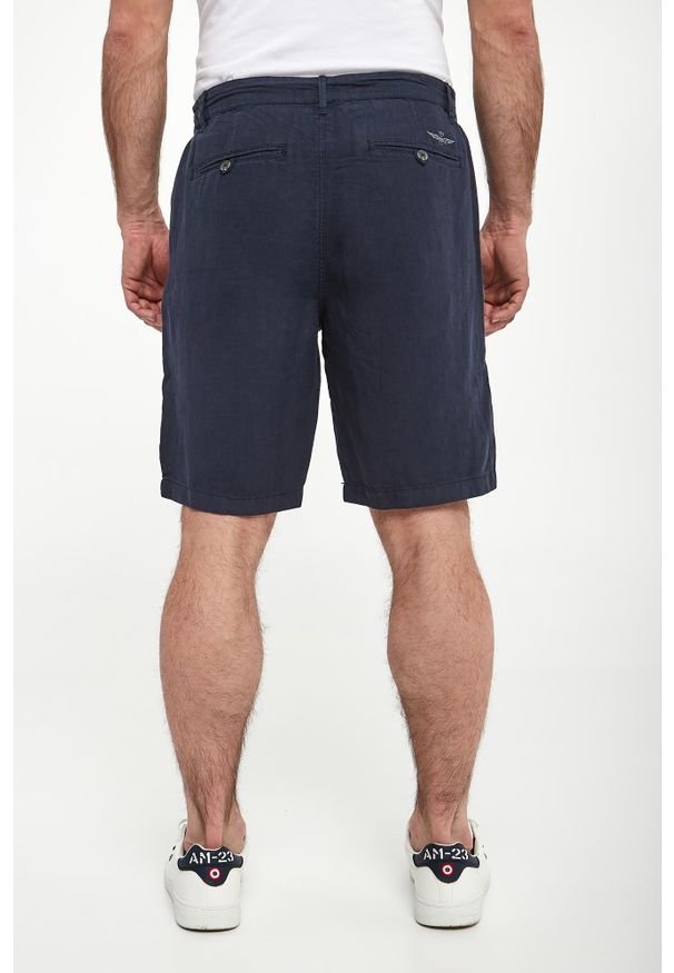 Aeronautica Militare - Bermudy męskie lniane AERONAUTICA MILITARE. Materiał: len